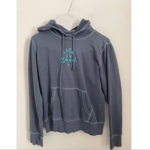 Blue/grey ‘life is good’ hoodie